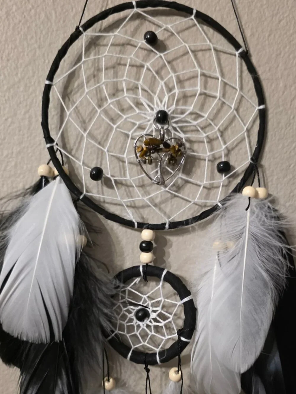 Tiger Eye Tree of Life Gemstone Dreamcatcher Wall Hanging 23.6